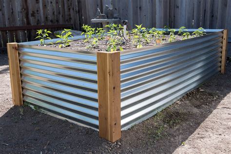 large corrugated metal planter boxes|corrugated metal raised garden beds.